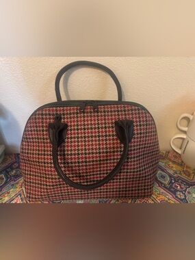 Pendleton Red and Black Houndstooth Tote